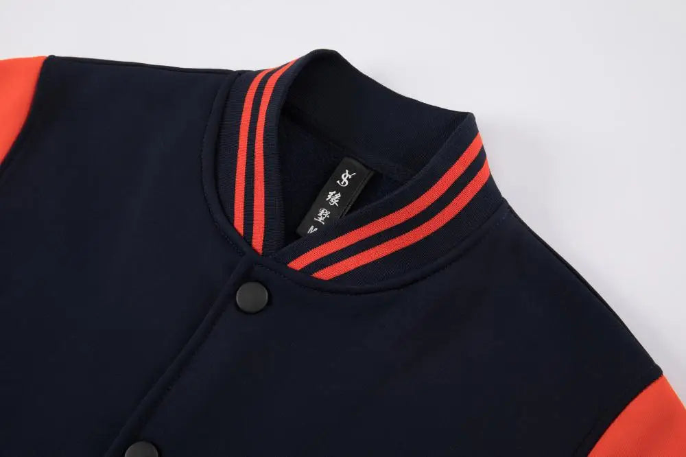 Mens Jacket Trend New Button Casual Coats Round Neck Baseball Uniform  Spring And Autumn Tide Brand Clothes Print LOGO LS-2211