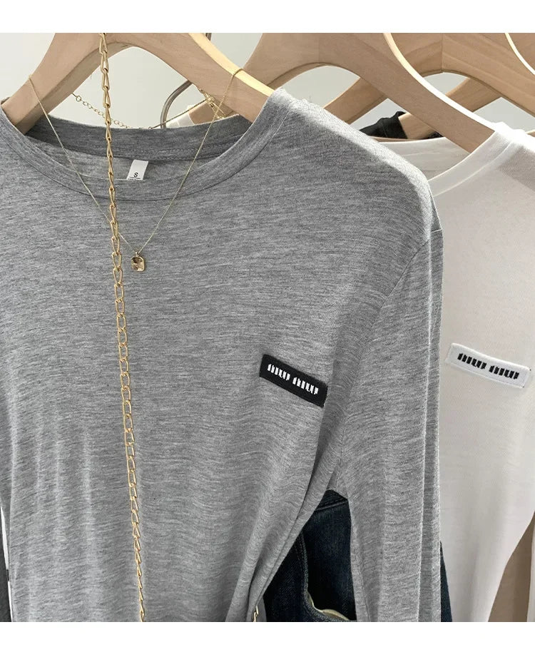 Laceleather Women's Long Sleeve T-Shirt Light Thin Sun Protection Base Layer Shirt Early Autumn New Style Label Attached