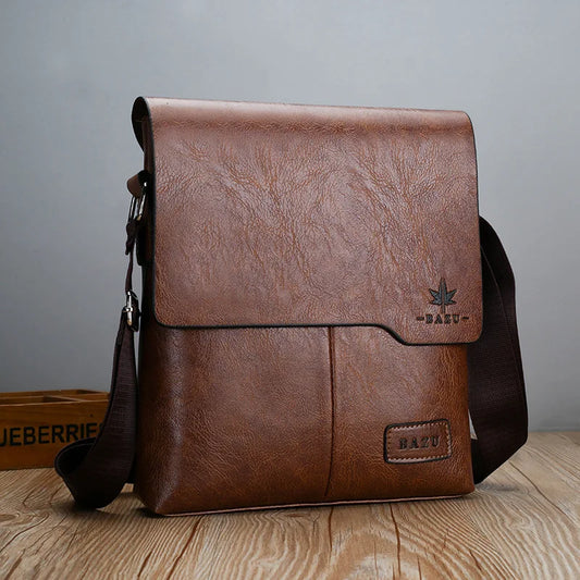 Luxury Brand Vintage Messenger Bags Men Leather Shoulder Bag Male Handbag Brown Black Side Bag Business Crossbody Bag For Men