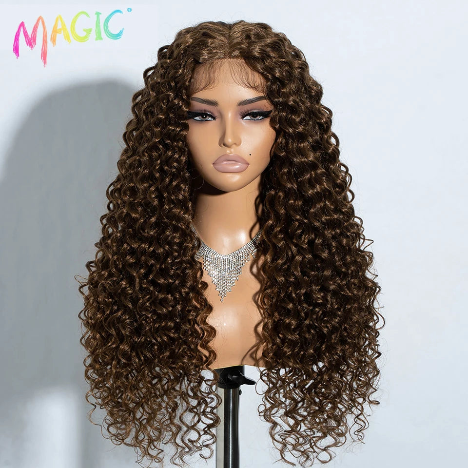 Magic Synthetic Lace Front Wig Baby Hair Red Wig Long Curly Wig 30 Inch Ombre Blonde Ginger Lace Wigs For Black Women Wigs