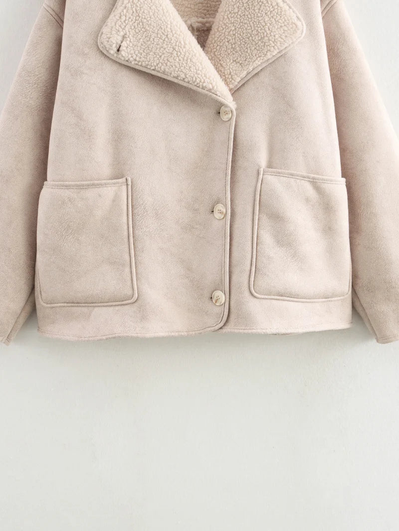 ETJ 2025 Fall/Winter New Arrival Women's ZW Series Double-Sided Collar Oversized Long-Sleeve Jacket Warm Coat 3548246