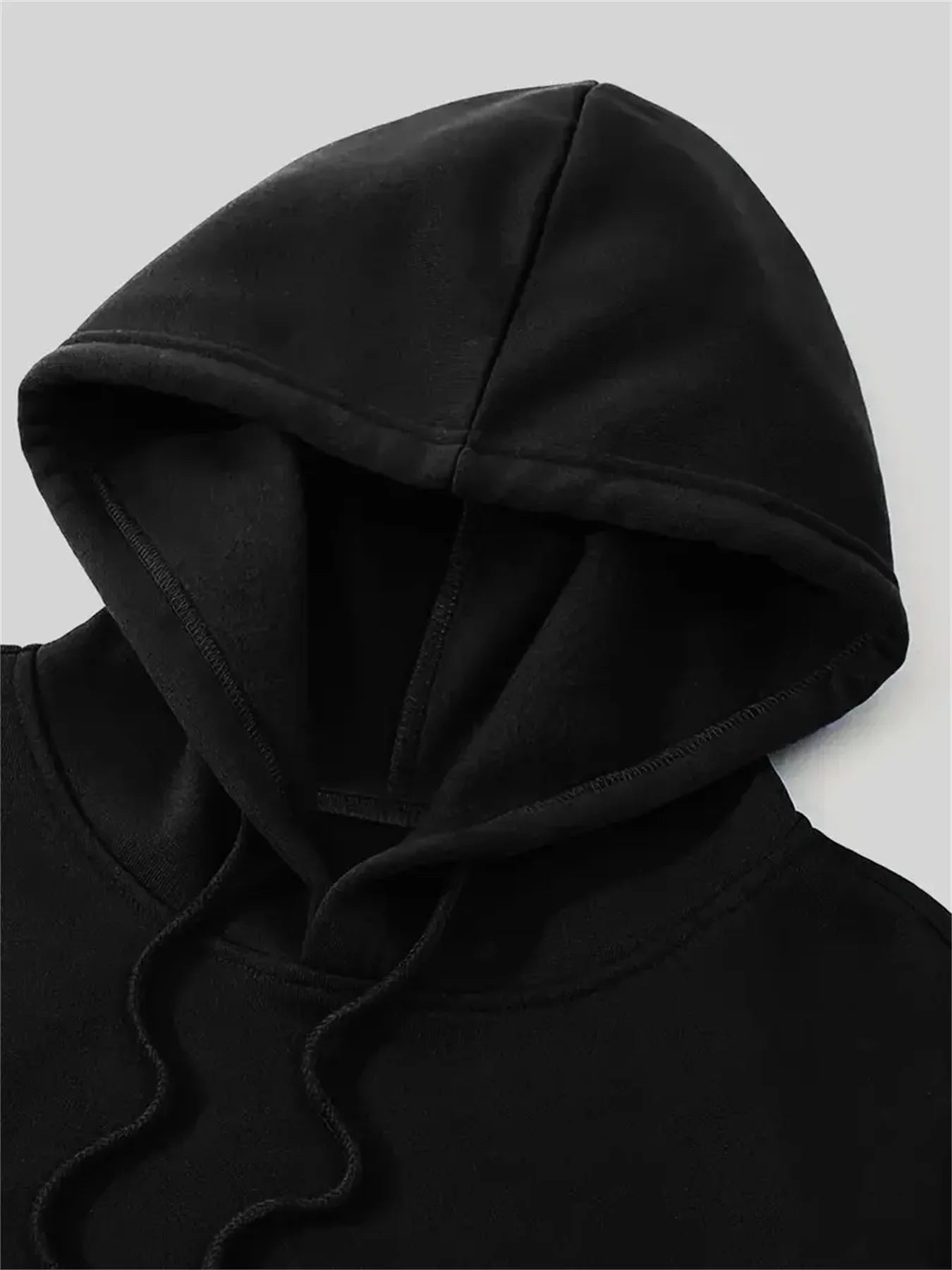 Men's autumn and winter casual fashion loose geometric print long sleeved hooded sweatshirt warm pullover BAZAARHUBO