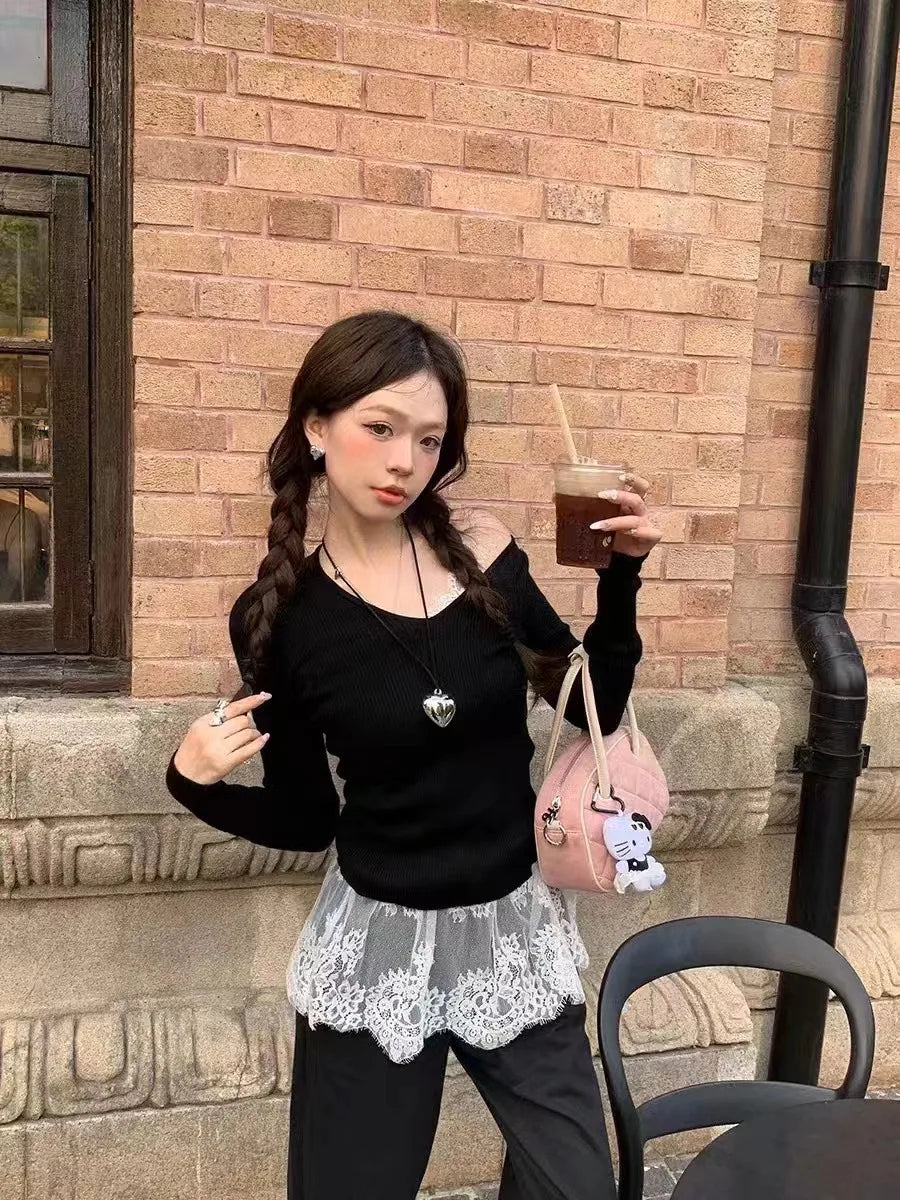 Korean Style Sexy Lace Sleeveless Crop Cami Top Women 2026 Summer Mesh Layer Tank Top Y2K Clothes Ruched Skinny Backless T-shirt