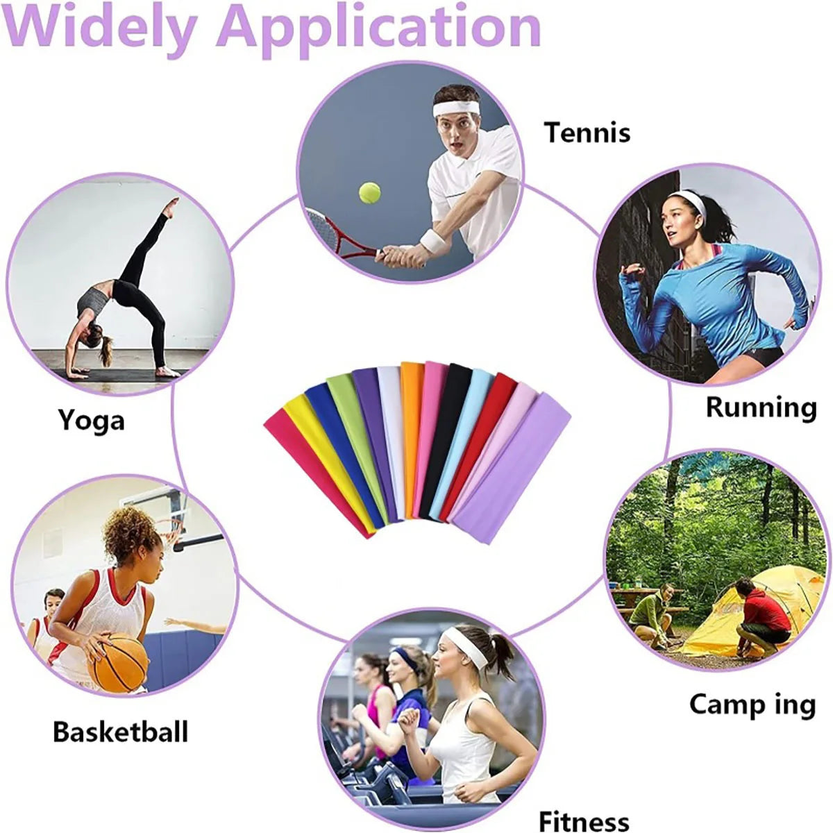 2PCS/Set Sports Yoga Hair Band Solid Running Absorb Sweat Headband For Women Men Fitness Gym Make Up Hair Accessories Headwrap