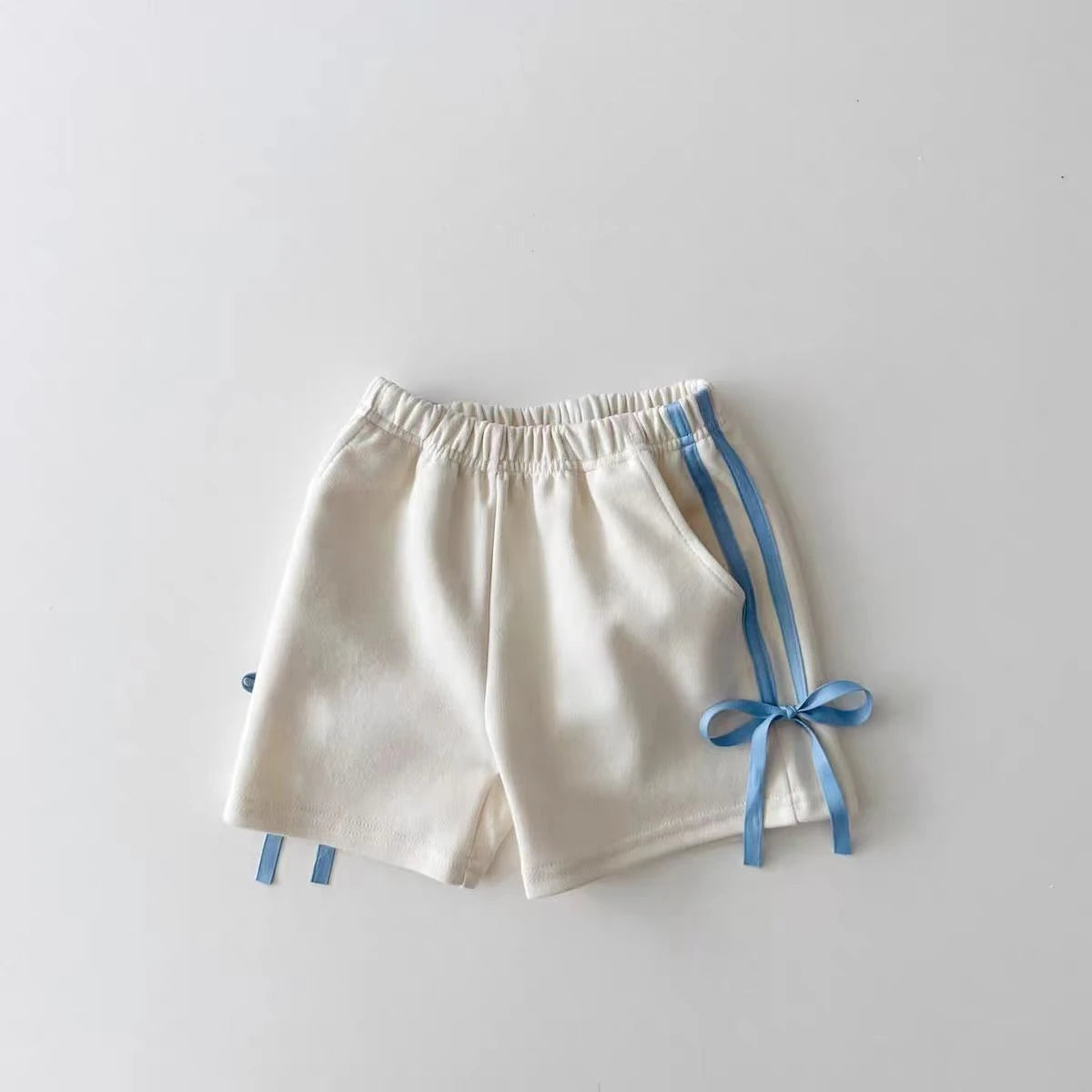 K2453 Summer Fashionable Thin Baby Girls' Loose Fit Casual Shorts with Butterfly Knot Waist Cute Trendy Unisex Kids' Clothing