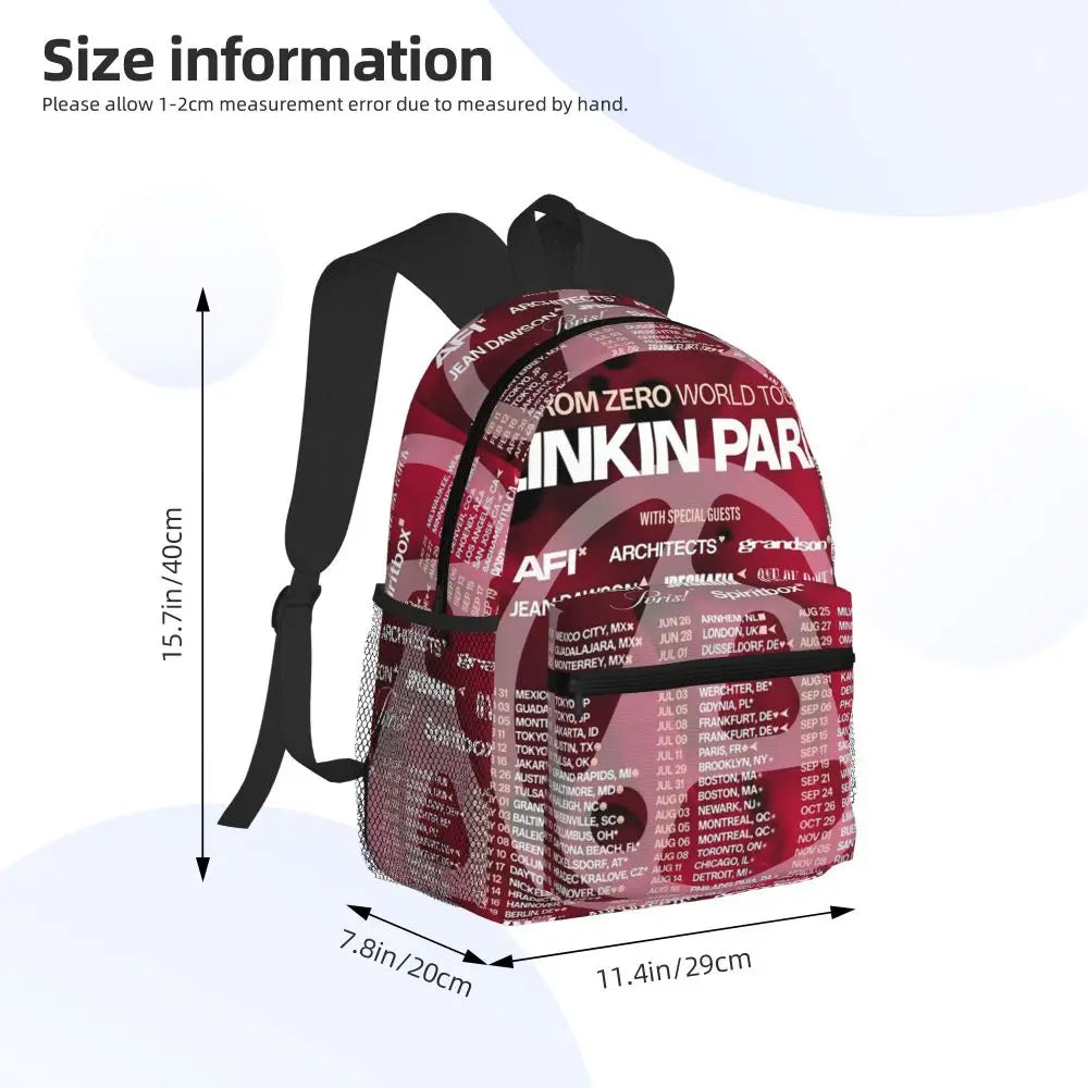 L-Linkin-S P-Park-S Band Student Backpack School Bag Hiking Travel Daypack for Boys Girls Fashion Bookbag Shoulder Bags