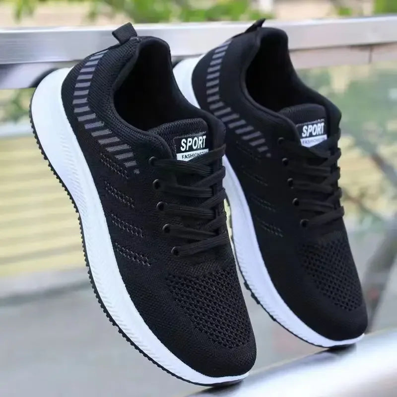 Men's Sport Shoes 2025 Spring Summer New Thickened Wear-resistant Running Shoes Anti-slip Casual Shoes Breathable Mesh Upper
