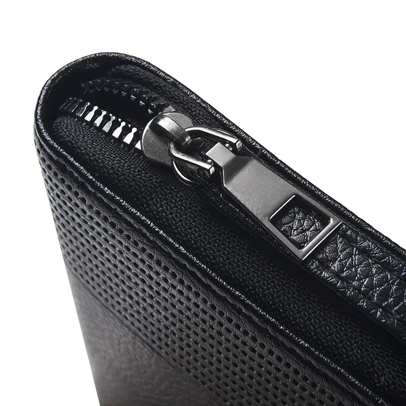 New Color Men`s Long Wallet For Men Rfid Blocking Clutch Organizer Zipper Leather Business Id Credit Card Holder Purse 2024 New