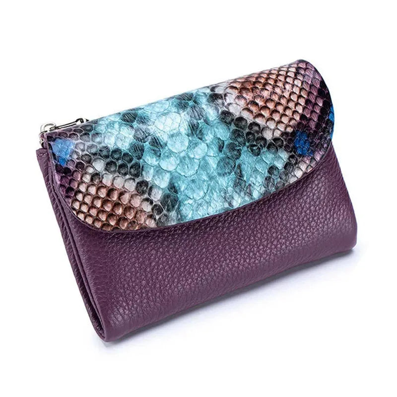 Short Genuine Leather Wallet Women RFID Card Holder Purse Ladies Mini Soft Real Cow Leather Clutch