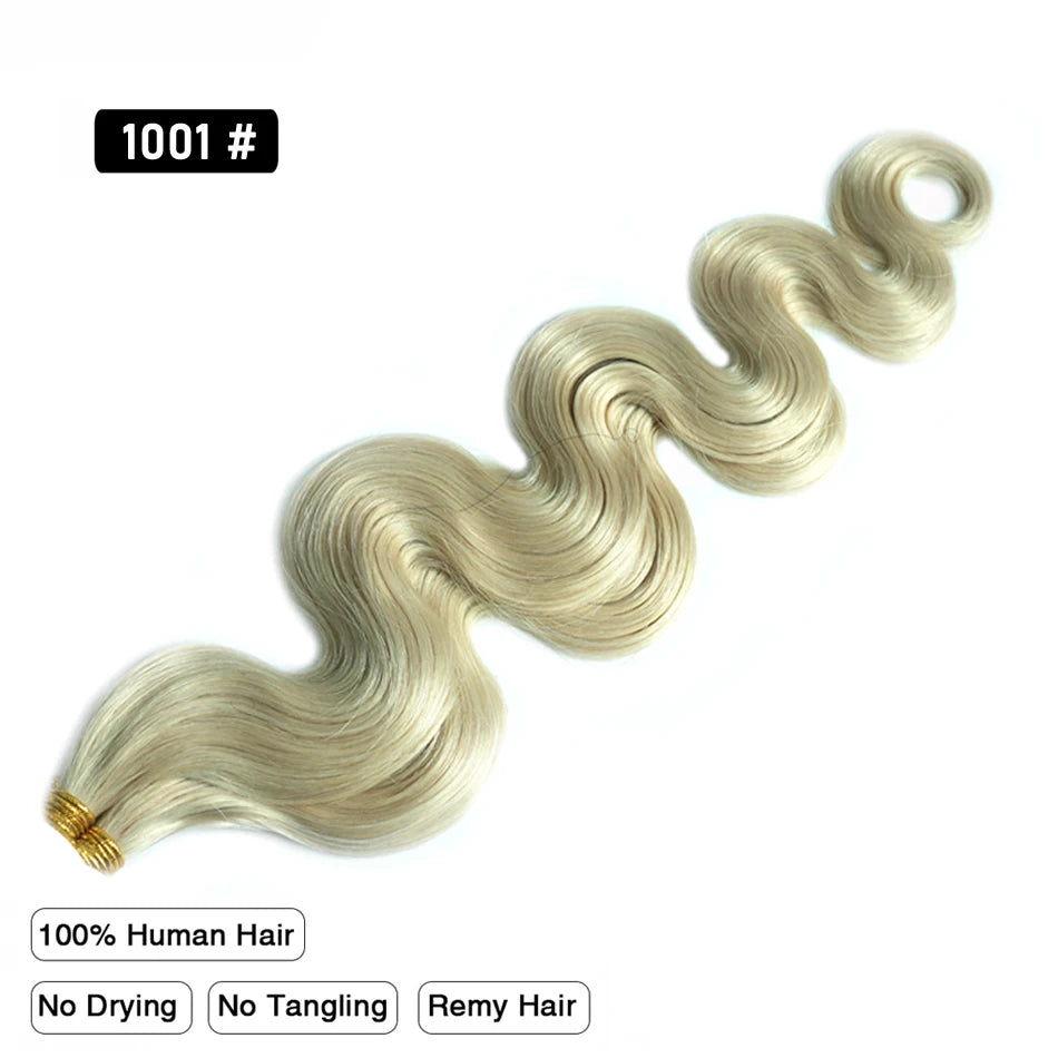 Body Wave Flat Tip Human Hair Extension Highlight Blonde Real Remy Human Fusion Hair Pre Bonded Keratin Hair 1g/S 12-26 Inch