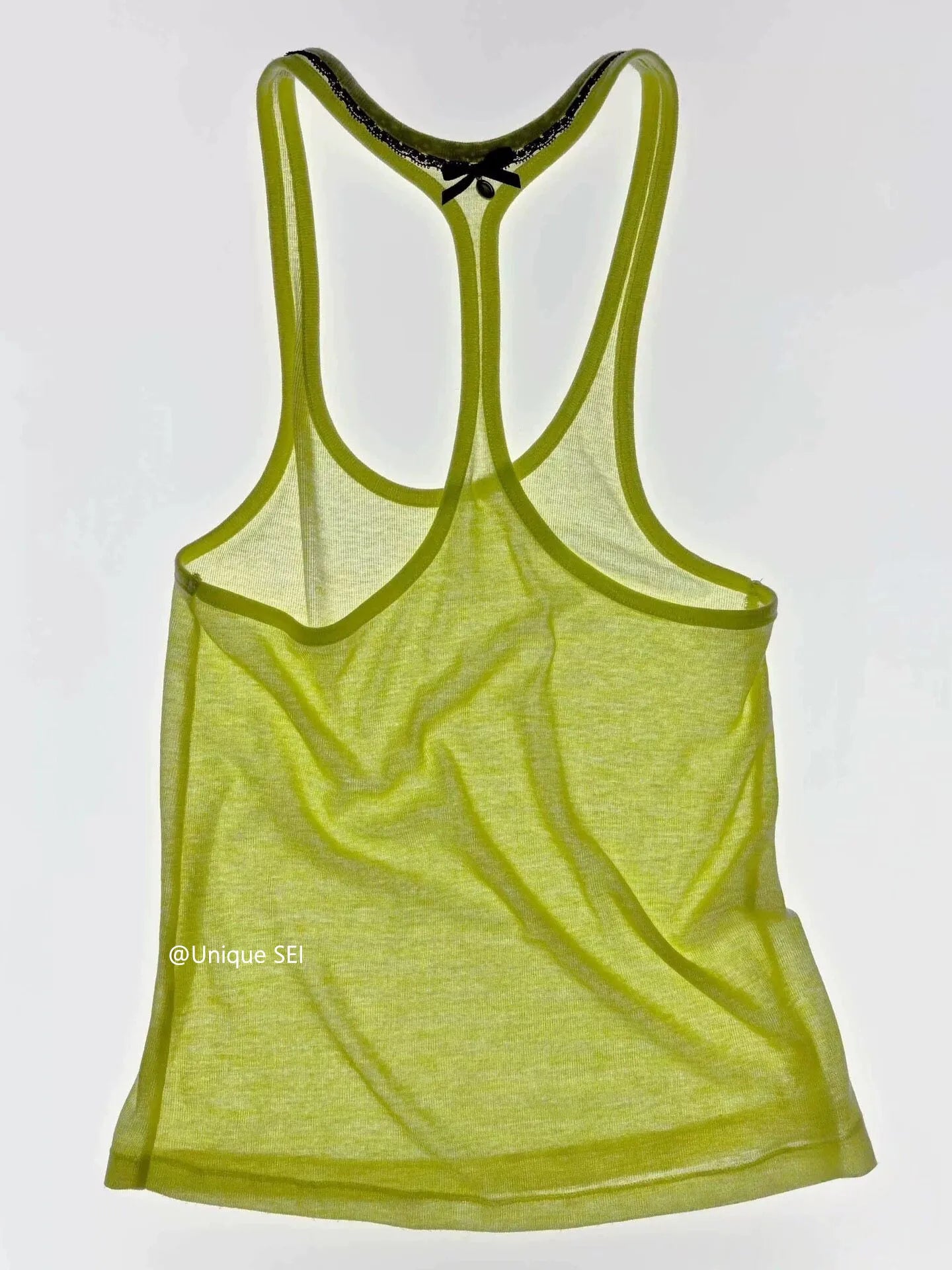American Style Sexy See-through Slim Camisole Women 2026 Summer New Streetwear Backless Bow Patchwork Casual Tops