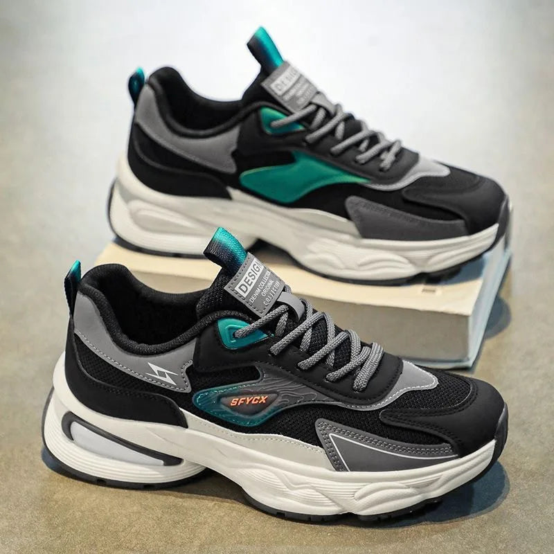 Fashion Men's Shoes Non Slip Platform Shoes Lace Up Mesh Outdoor Man Running Shoes High Quality Breathable Men Sneakers New 2025