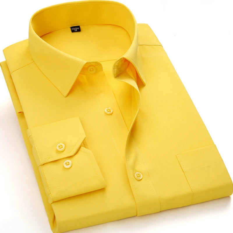 Quality Plus Size S To 8xl Formal Shirts for Men Striped Long Sleeved Non-iron Slim Fit Dress Shirts Twill Social Man's Clothing