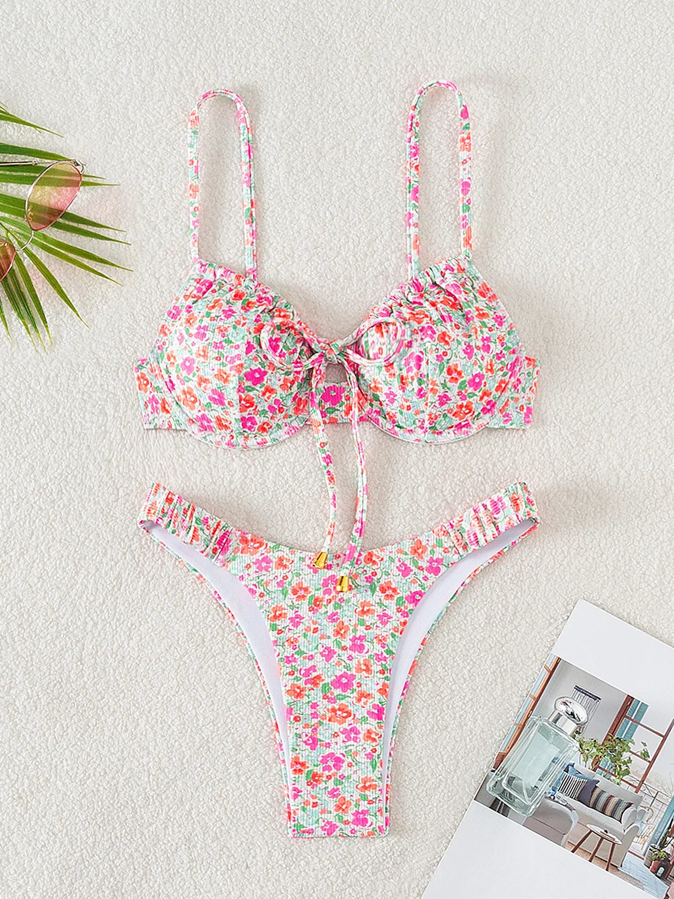 Floral Print Bathing Suit Brazilian Biquinis Swimming Suit for Women 2025 New Summer Bikini Micro Swimsuit Sexy Swimwear Bather