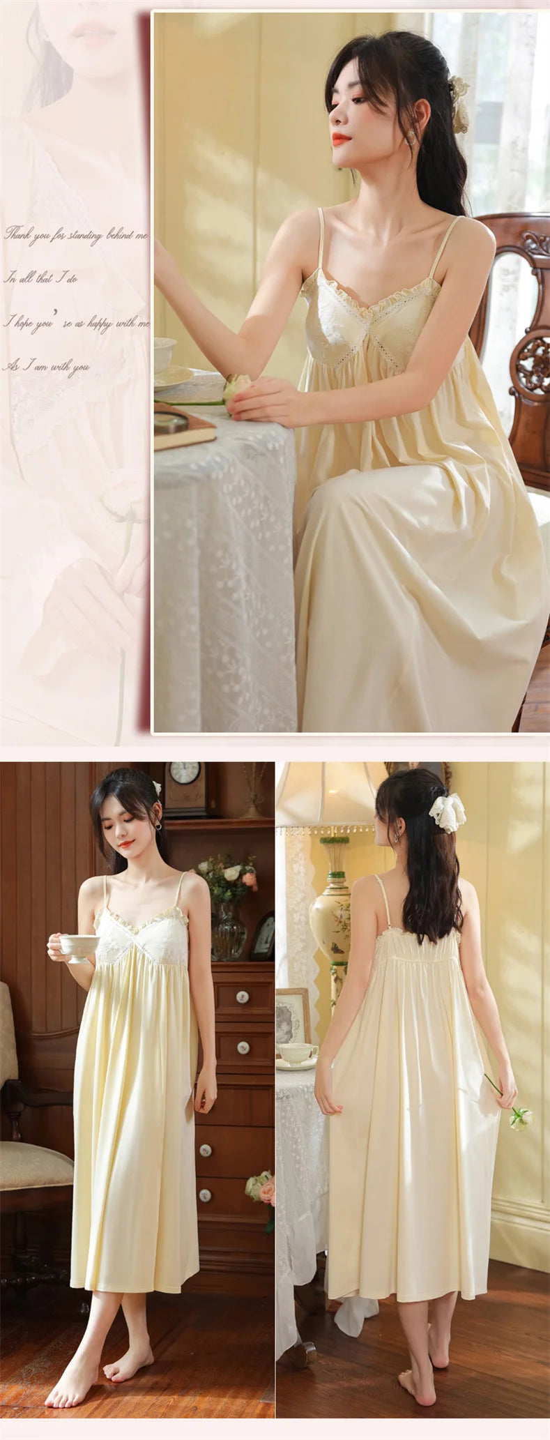 Summer New Sweet Palace Embroidered Lace Knitted Cotton Small Sexy Sling Lace Nightdress Princess Pajamas
