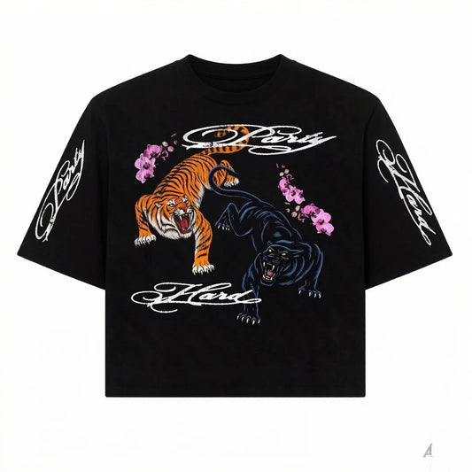 New Cotton Summer Wear 2026 Ed Hardy Summer Wear Luxury Men's Vintage Casual T-shirt Printed Men's T-shirt