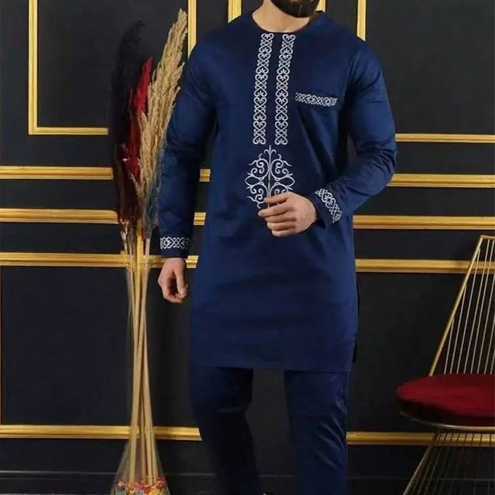 2025 new traditional men's suit luxury gentleman's shirt suit casual travel banquet men's two-piece set fashionable men's suit