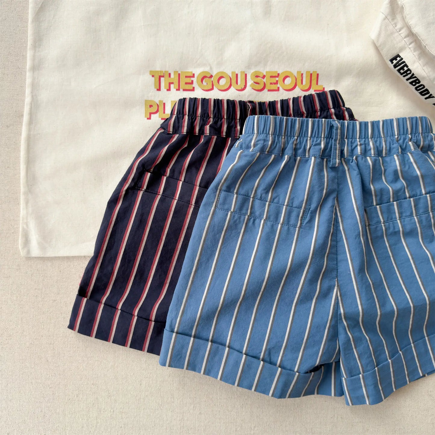 2026 Summer New Children Casual Striped Shorts Boys Girls Loose Shorts Thin Cotton Toddler Pants Fashion Kids Clothes