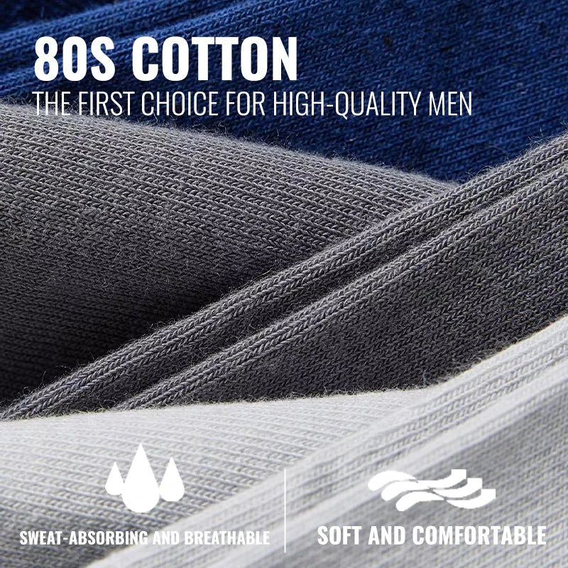 MiiOW 100% Pure Cotton Socks Men Business Dress Long Sock Black White Antibacterial Anti Odor Crew Socks Breathable Sport Sock