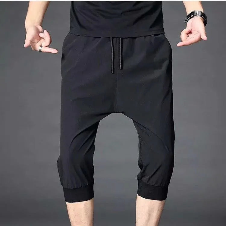2026 Summer New Leggings Men's Casual Pants Sports Pants Thin Loose Cropped Pants