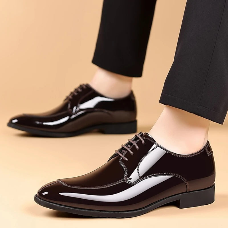 Business Men's Dress Shoes Patent Leather Trend Mens Party Shoe Soft Sole Casual Shoes Plus Size 38-48 Men Shoes High Quality