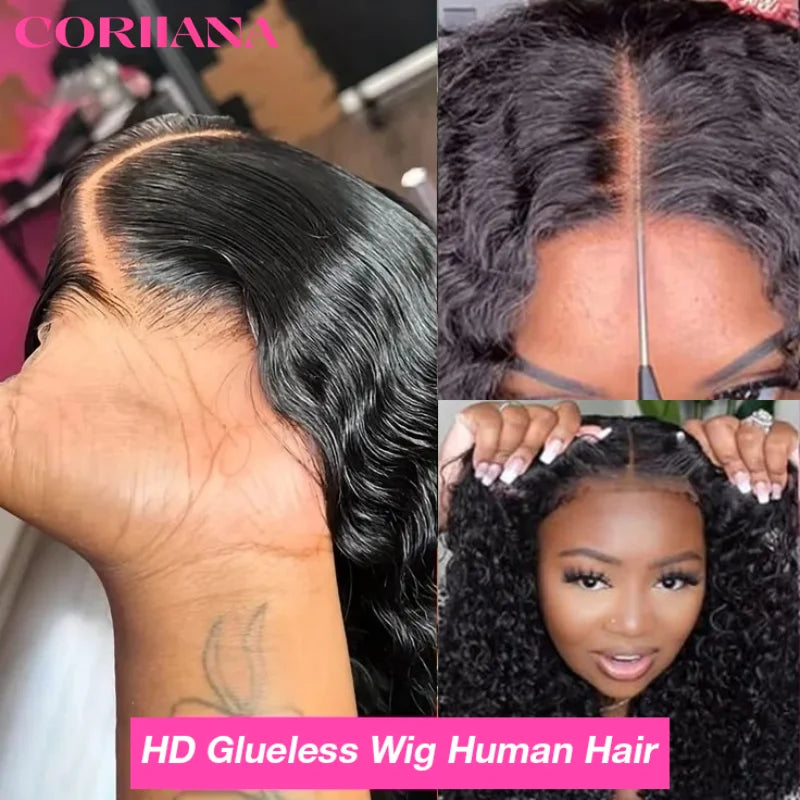 Deep Wave 13x6 HD Glueless Wear And Go Wigs 100% Human Hair For Women 250% Water Wave Curly Lace Front human hair Wig On Sale
