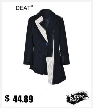 DEAT Fashion Women Blazer Notched Collar Long Sleeves Single Button 3D Love Rivet Decoration Suit Jackets Autumn 2025 New 7AB858