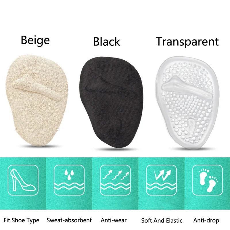 Silicone Forefoot Insert Metatarsal Pads for Women High Heels Sandals Non-slip Ball of Foot Cushions Pads for Feet Pain Relief