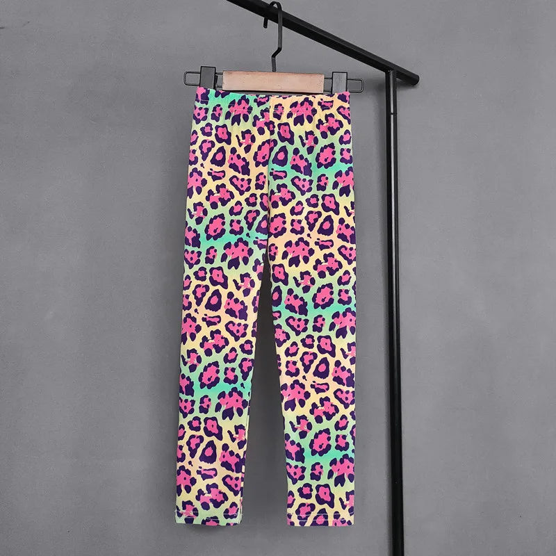 Children Kids Baby Girls Leggings Autumn Print Flowers Cartoon Leopard Pattern Girl Pants