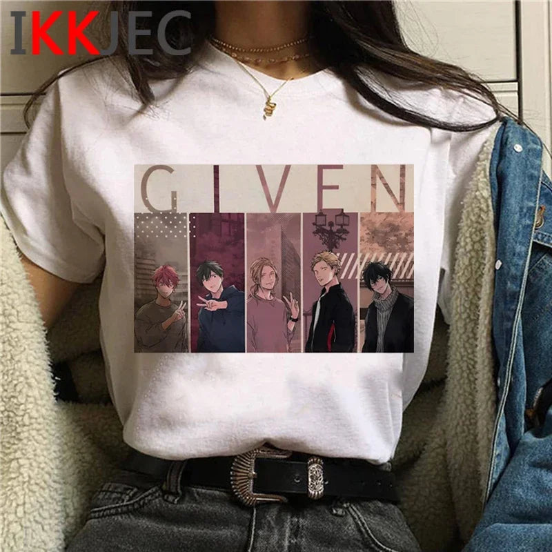 Given T Shirt Anime Sleeve Yaoi Bl Given Given Yaoi Given Anime T-shirt Given Manga Music Mafuyu Tshirt Men Harajuku Tees Male