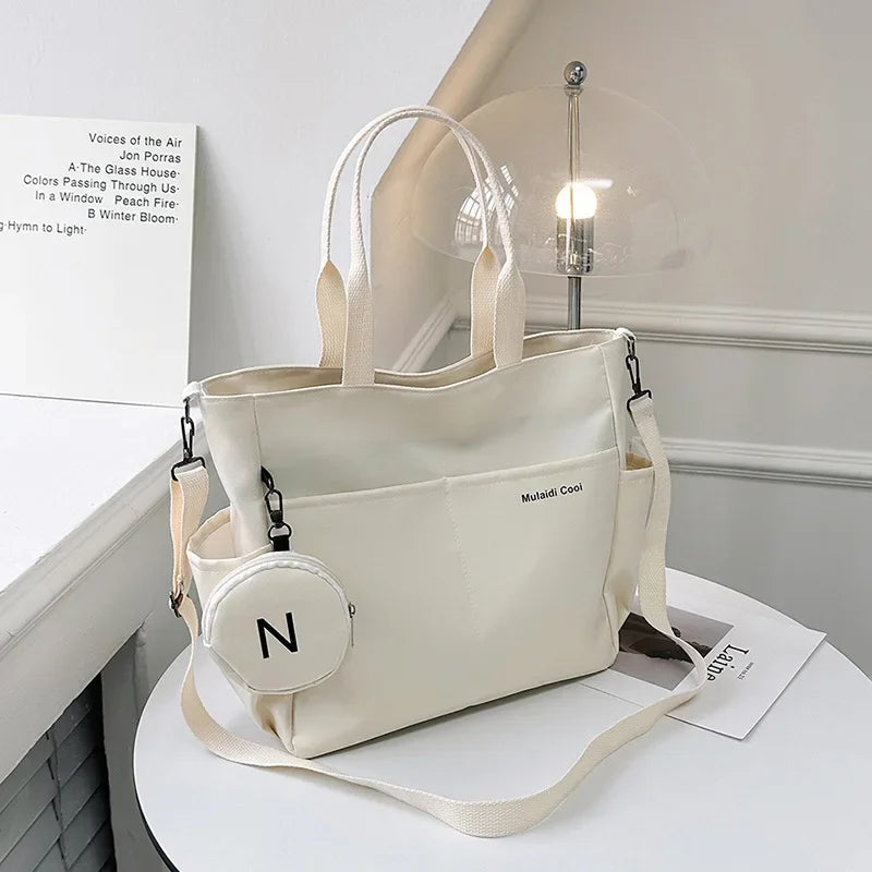 Korean version large capacity crossbody bag, versatile for male and female college students, travel shoulder bag, commuting bag