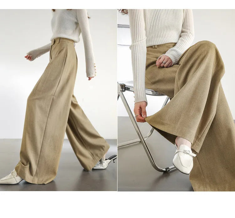 SENTUBILA Women Wide Leg Pants Office Lady Work Wear Trouser 2026 Spring Fashion Elegant Commute Full-length Pants 133K51993