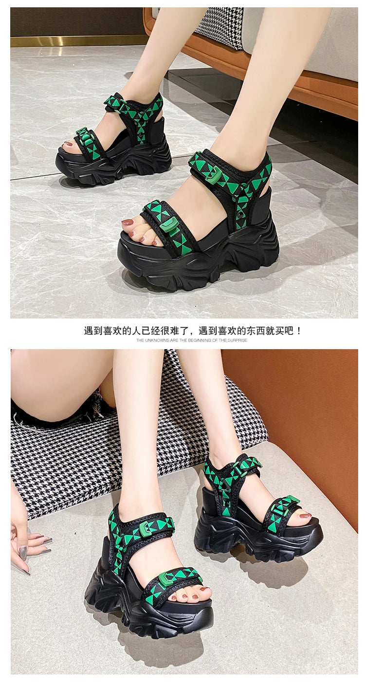 New 2022 Summer Women Platform Sandals Open Toe Wedges High Heels Thick Bottom Beach Shoes Woman Casual Comfort Chunky Sandalias