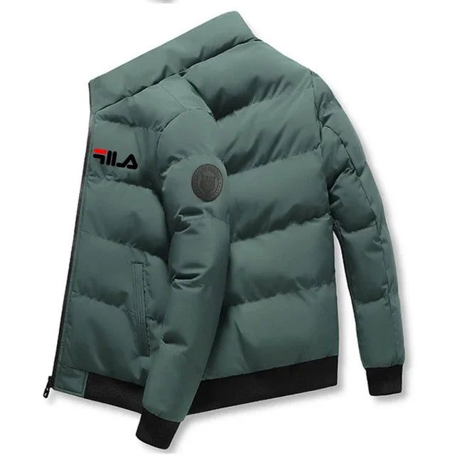 New men's short cotton-padded jacket for autumn and winter 2025, outdoor fashionable stand-up collar jogging men's clothing