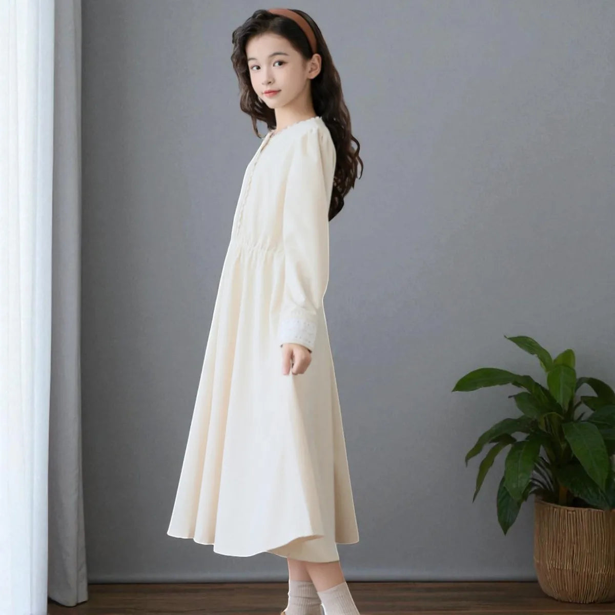 Back to School Uniform Kids Black Dresses for Girls Clothes Long Sleeve Casual Dresses Outfits Teenagers Children Baby Costumes