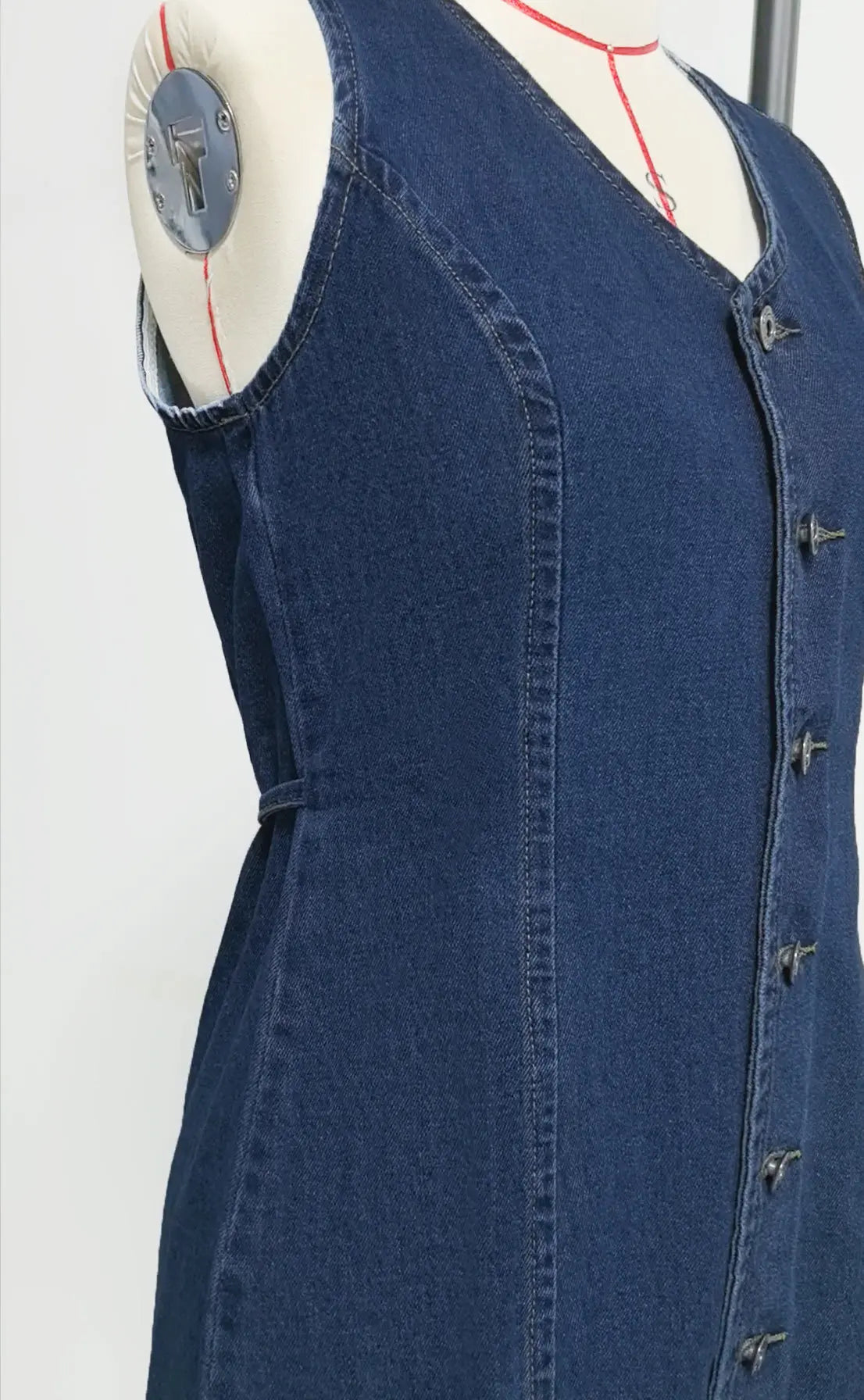 Denim Dress Women Mid Length Dresses Vest Vestidos Y2k Streetwear Elegant Splice Party Night Work V Neck Sleeveless Tight Waist