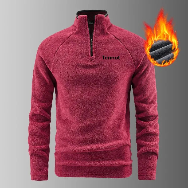 Men's Norway Style Fleece Jacket Base Shirt Half Zip Sweatshirt Inner Spring Autumn New Model Cross-Border Clothing