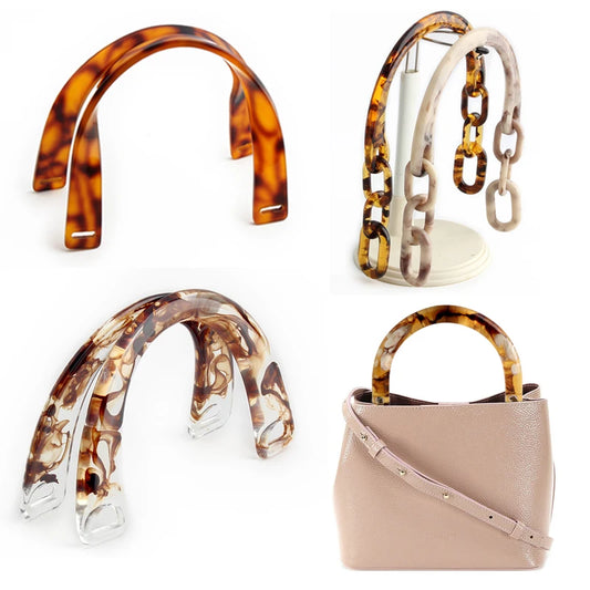 2/4/6PCS High Quality Semi-circular Resin Handle C-Shaped Crossbody Bag Removable Handle with Double Holes DIY Wallet Making
