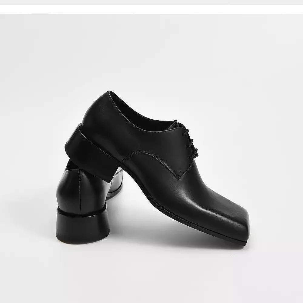 Shoes for Men womem 2024 Fashion Lace Up Leather Casual Shoes Spring and Autumn Round Toe Solid Platform Loafers 35-45