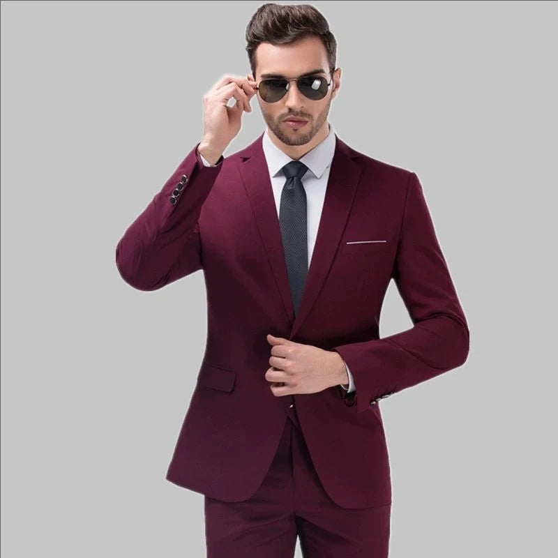 Elegant Suits For Men Wedding 3 Pieces 2 Set  Fashion Classic Full Jackets Vest Pants Blazers Outfit 2024 Formal Costume