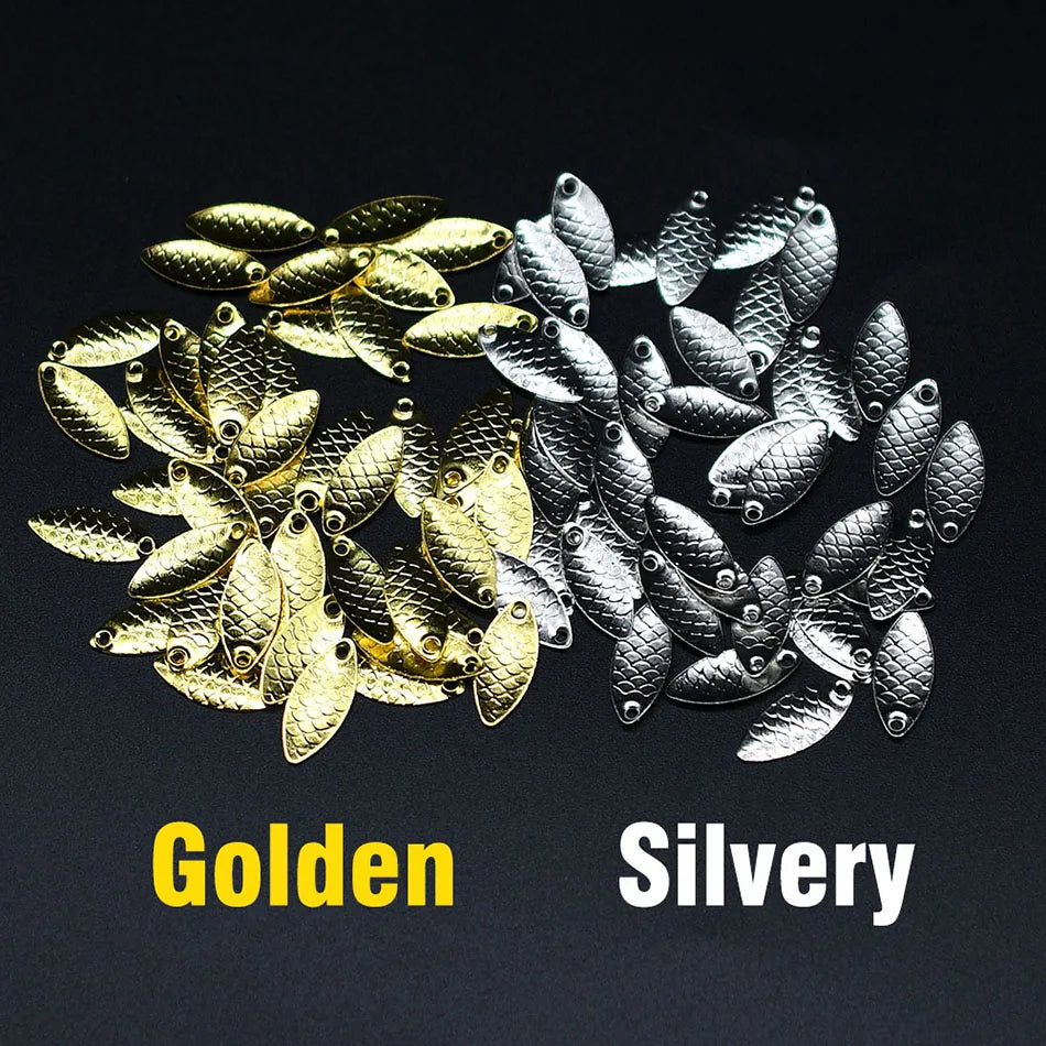 MNFT 50Pcs/lot Fishing Lure Metal Copper Blades Fish Scale Blade Spinner Rings Blade DIY Fishing Lure Hard Baits Accessories