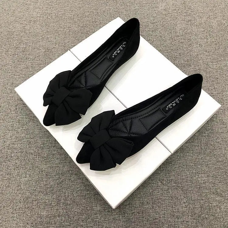 New Spring and Autumn Style Fashionable Comfortable and Versatile Women Shoes Casual Simple Wear-resistant Flat Bottom Bow Shoes