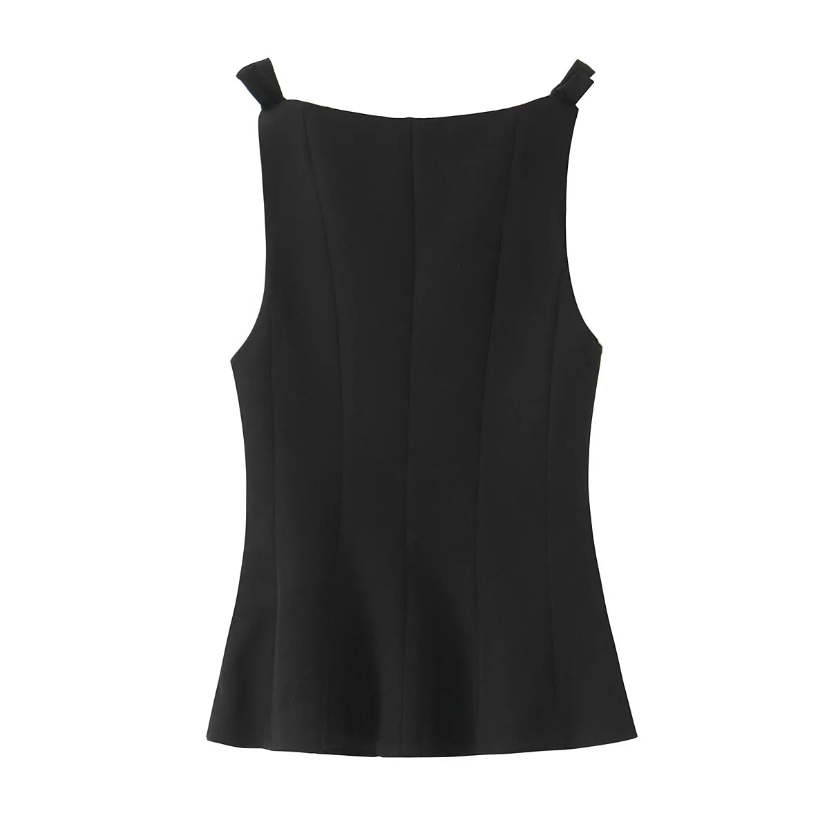 HH Female Summer Streetwear Style Sexy Top O-Neck Solid Sleeveless Bow Decorate Zipper Women's New Fashion Tops 2 Color