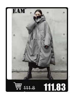 [EAM] High Elastic Waist Black Pleated Long Wide Leg Trousers New Loose Fit Pants Women Fashion Tide Spring Summer 2026 1U320