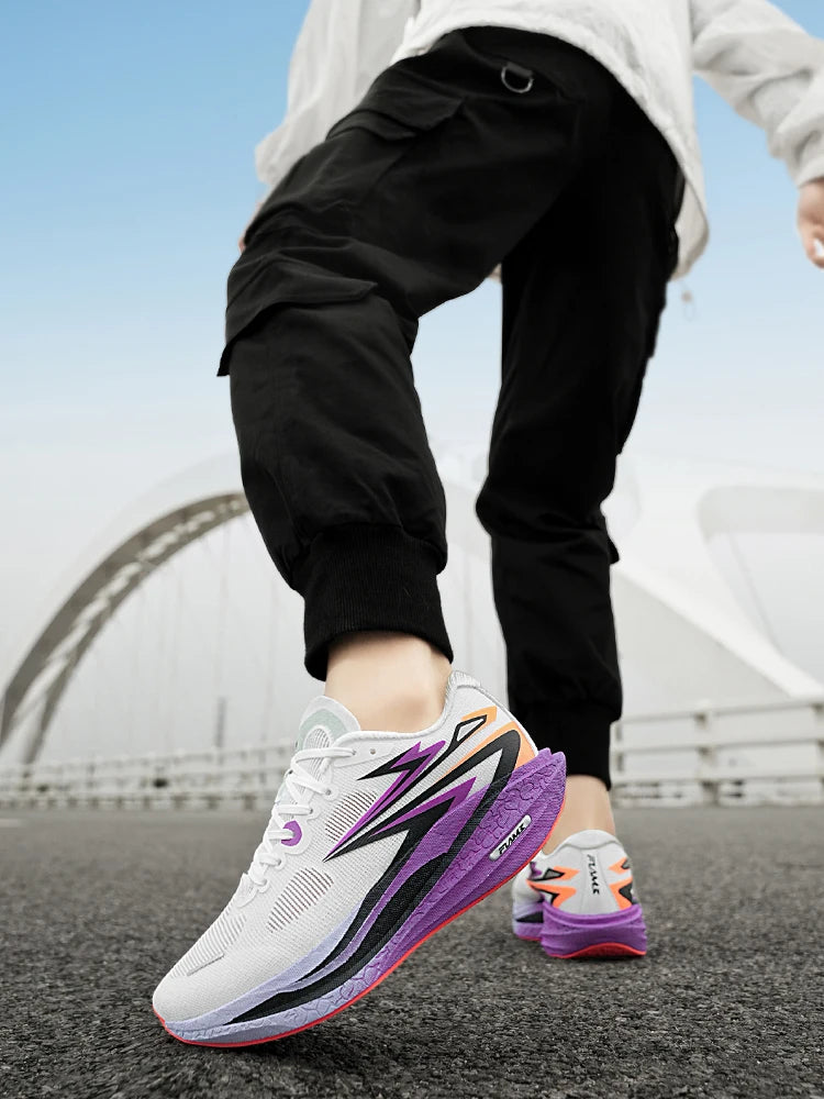 Men Running Shoes New Carbon Board Marathon Sports Shoes Breathable Lightweight Trend Women's  Athletic Sneakers