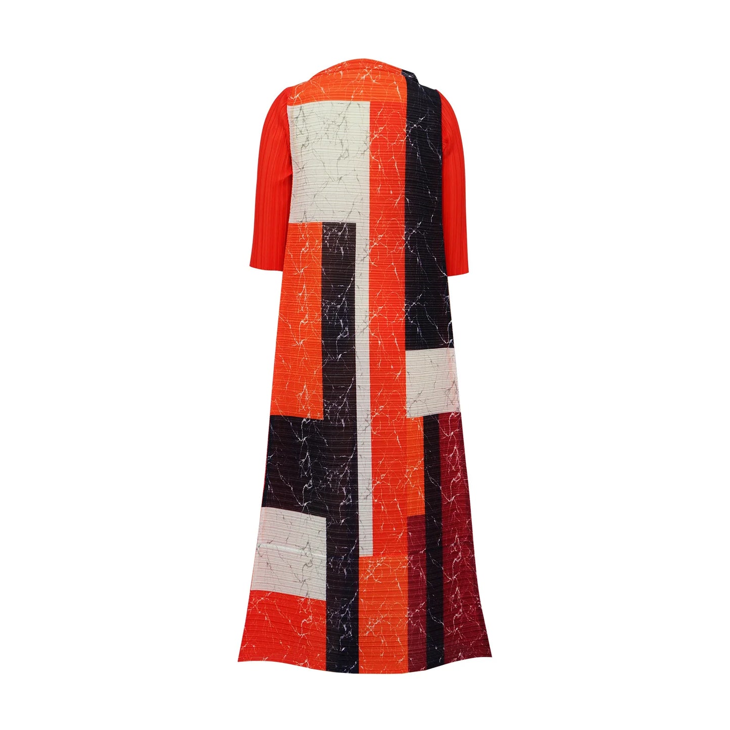 African Dresses for Women Summer Fashion Style African 3/4 Sleeve Polyester O-neck Pleated Dress Dashiki African Clothes Women