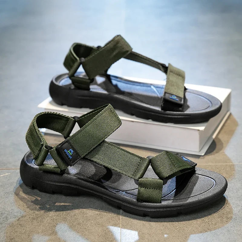 Men Summer New 2026 Casual Sports Sandals Outdoor Anti-slip Wear-resistant Soft-soled Slip-On Breathable Waterproof Beach Shoes