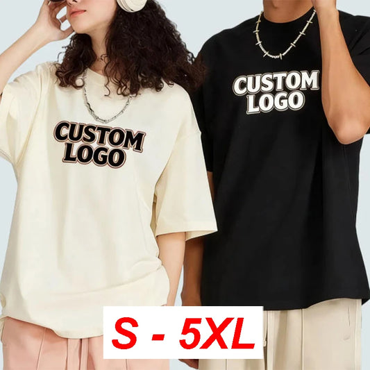 Customize Cotton Printed T-shirts Men Fashion Personality DIY Short Sleeve T Shirt Women Casual Streetwear Unisex Tee Tops S-5XL
