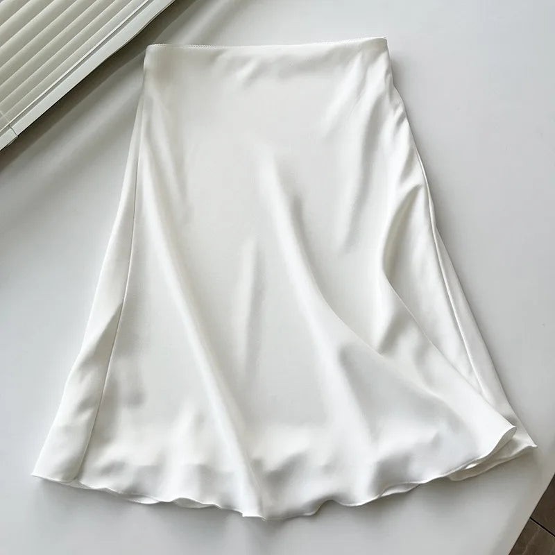 Solid Mermaid Skirts Women American Style Retro Bow Temperament Fashion High Street Slimming Casual All-match Daily Summer Cozy