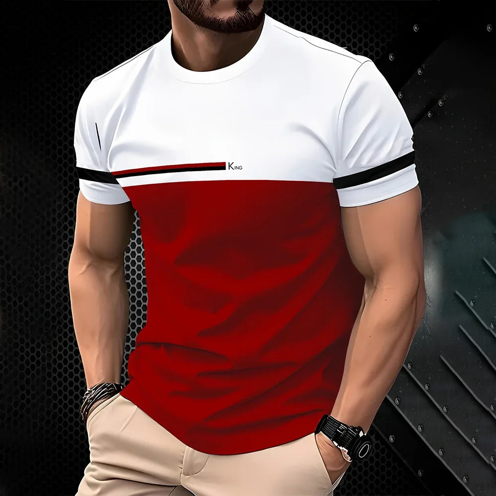 In the summer of 2025, men's casual T-shirts are added with simple O-neck short-sleeved outdoor clothing and breathable 3d print